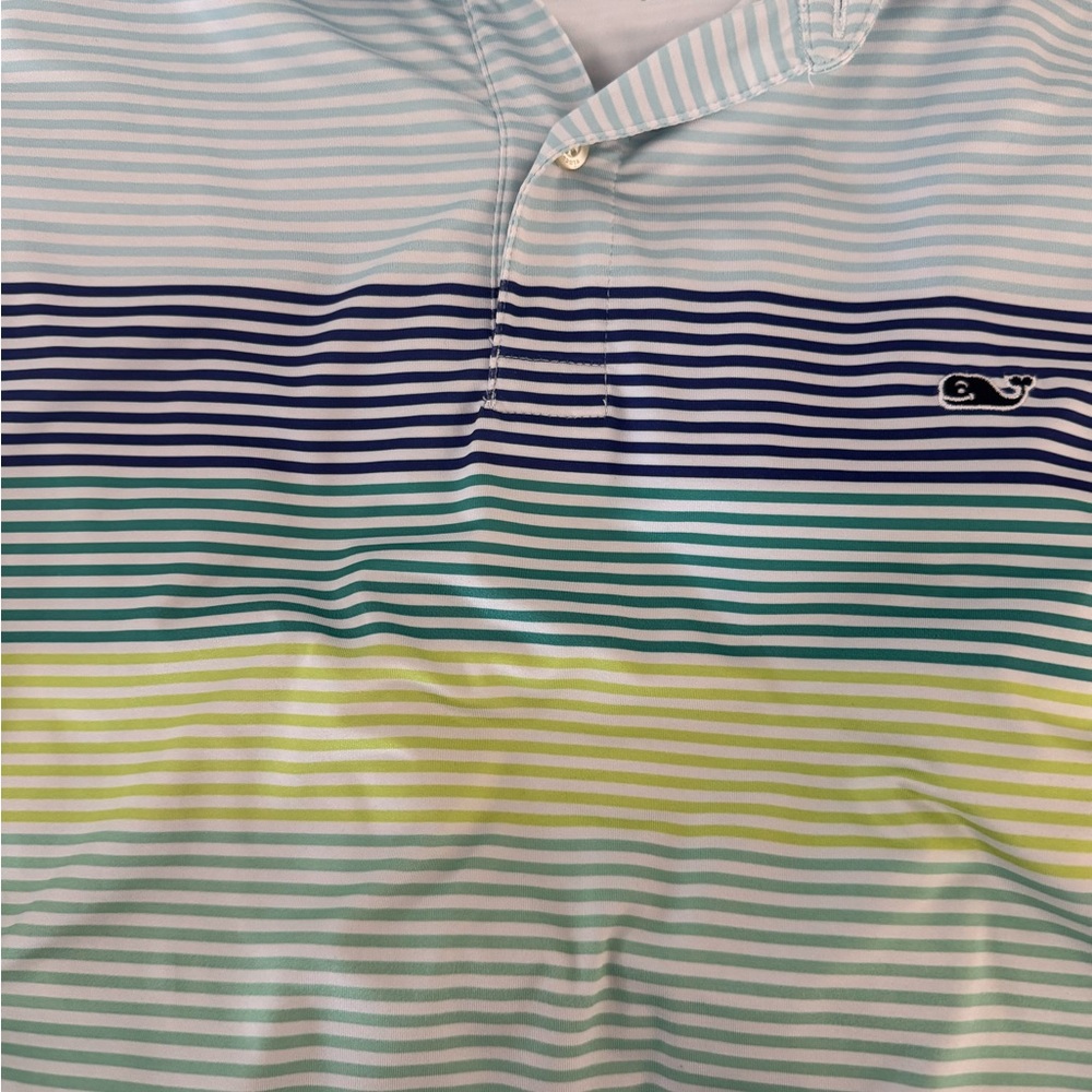 Striped Polo Shirt with Vineyard Vines Logo